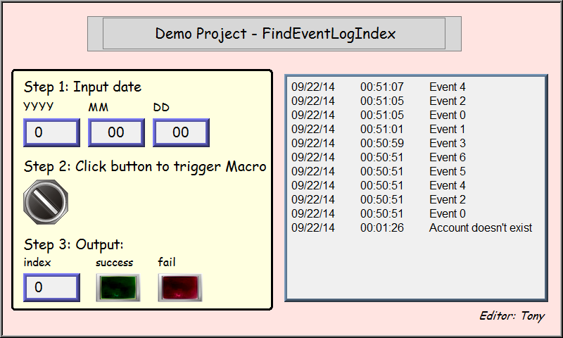 Find Event Log Index