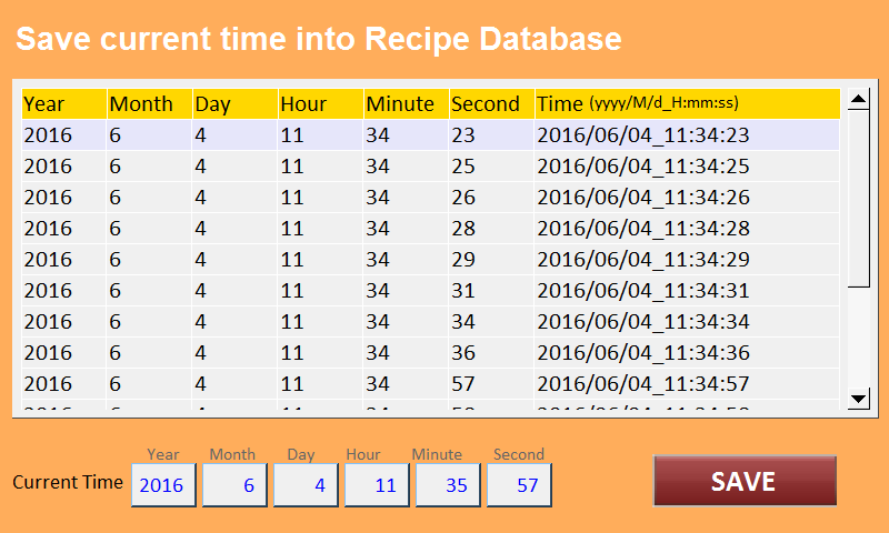 Save Time to Recipe Database Demo