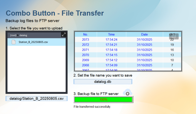 Combo Button - File Transfer