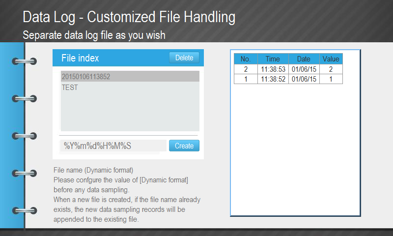 Data Log Customized File Handling