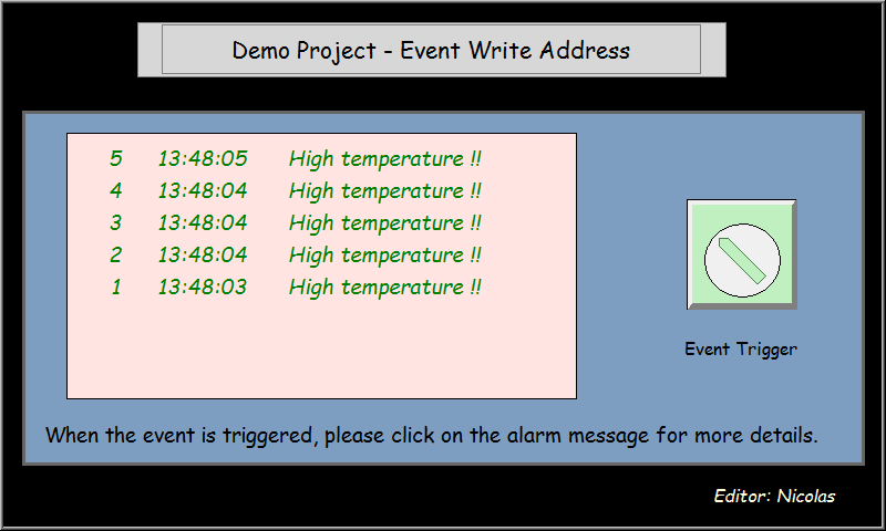 Event Write Address